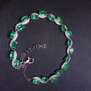 Emerald women's bracelet 925 silver inlaid natural emerald bracelet women's bracelet live supply wholesale