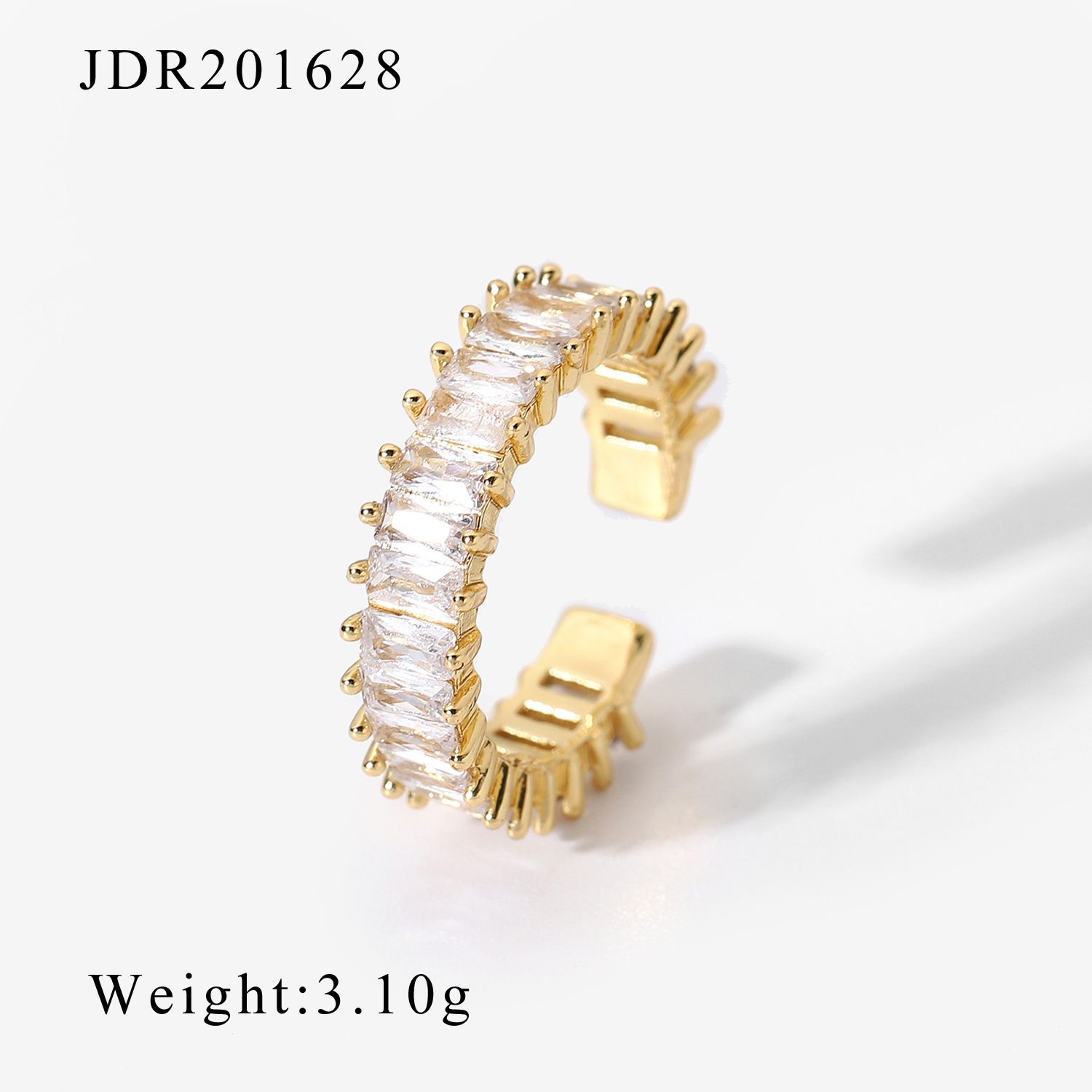 Ins style high-end feeling female national style ring does not fade zircon ring opening retro ring ring wholesale