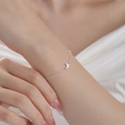 Po S999 Silver Butterfly Bracelet Women's Light Luxury Niche Design Fresh and High-end Girlfriend Bracelet for Hair