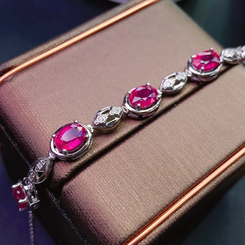 Live delivery ruby bracelet 925 silver women's cross-border e-commerce one-piece delivery