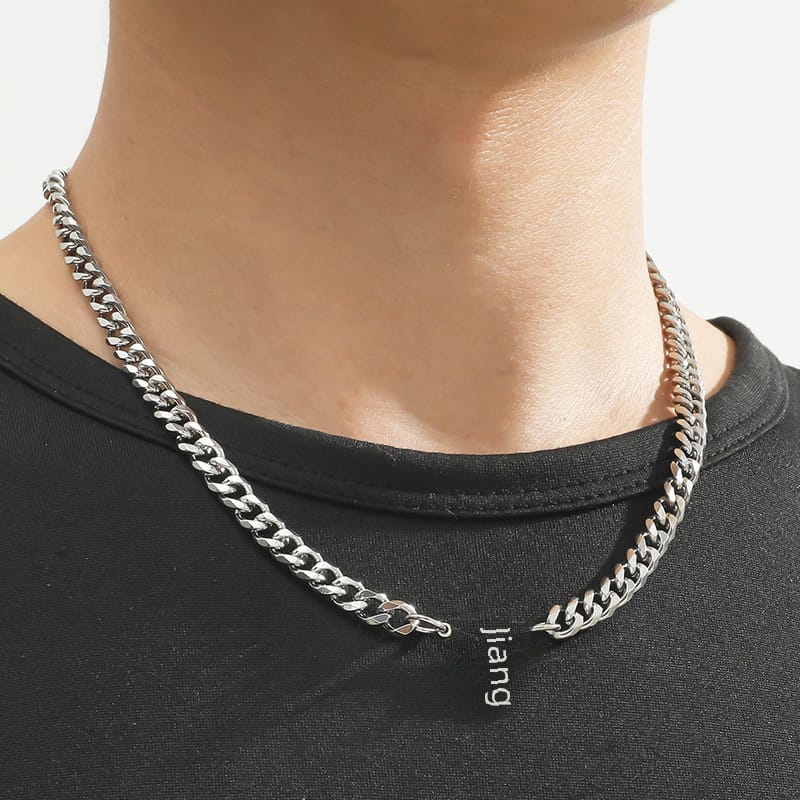 Cross-border Hot Selling Stainless Steel English Alphabet Pendant Necklace ins Cuban Hip Hop Fashion Street New Product