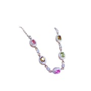 Simple fashion new colorful natural tourmaline 3*4mm ladies Bracelet 925 silver color treasure wholesale