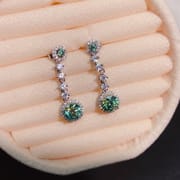 Jewelry live supply 925 silver inlaid American imported diamond stud earrings 1 karat Fire Flash wholesale supply