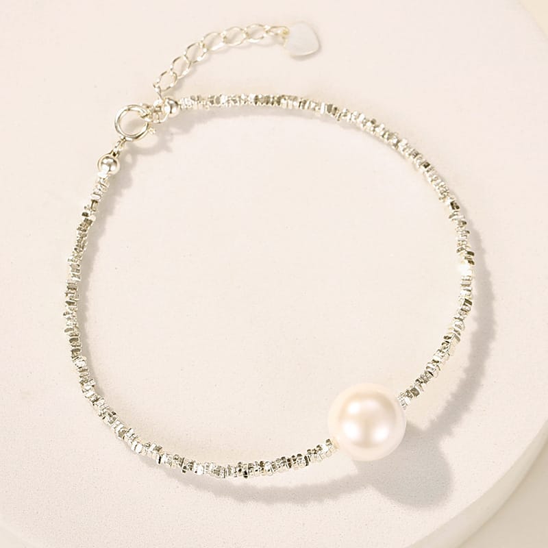 S925 Sterling Silver High-grade Broken Silver Several Two Pearl Necklace Irregular Cut Design Light Luxury Small Clavicle Women