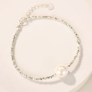 S925 Sterling Silver High-grade Broken Silver Several Two Pearl Necklace Irregular Cut Design Light Luxury Small Clavicle Women