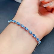 New on the new natural Topaz bracelet 925 silver inlaid gift wholesale