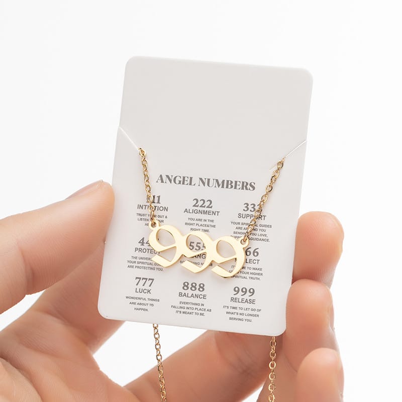 2024 Women's New Arrival Angel Lucky Numbers Pendant Necklace Fashion 000-999 Stainless Steel Vintage Necklace