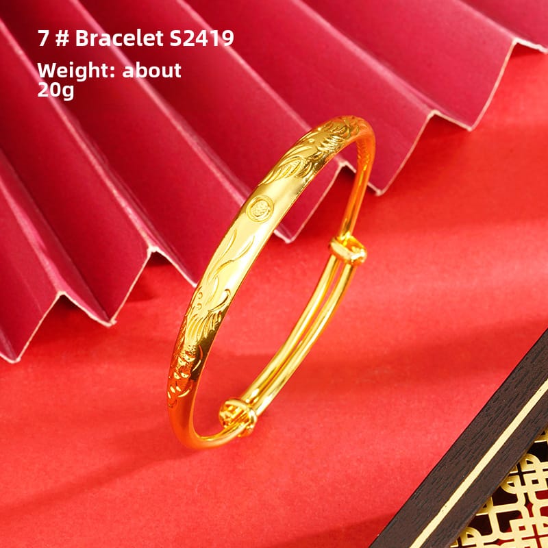 Shajin Bracelet Gymophila Ladies High-end Jewelry Imitation Gold Bracelet Long-standing Copper Bracelet Simulation Accessories