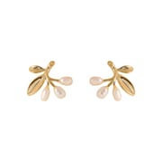 Freshwater Pearl Earrings Fresh Sweet and Gentle Temperament Super Immortal Mori Style Leaf Earrings High-end Fashion All-match Women