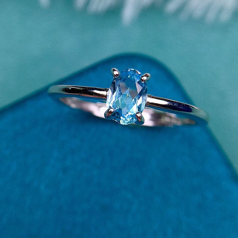 Natural Blue Topaz 925 silver inlaid natural Blue Topaz factory goods one-piece delivery