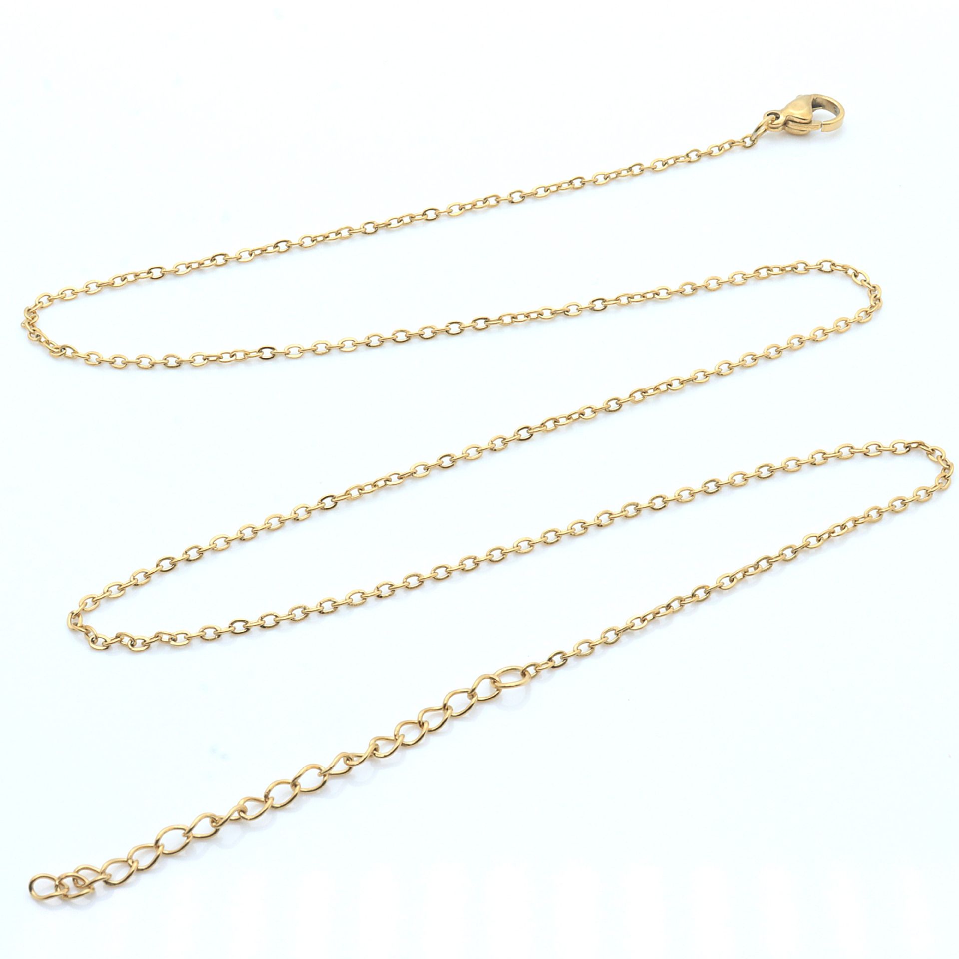 Factory wholesale stainless steel Korean version of simple flat cross chain clavicle necklace men and women all-match vacuum plating necklace