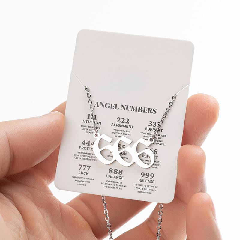 2024 Women's New Arrival Angel Lucky Numbers Pendant Necklace Fashion 000-999 Stainless Steel Vintage Necklace