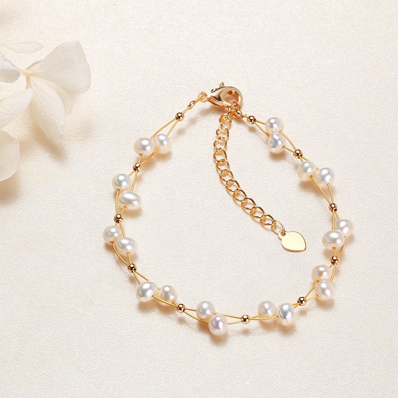 Jewelry fresh water pearl necklace set stars hand-woven bracelet and necklace