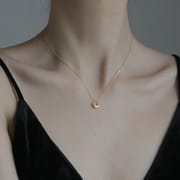 S925 Sterling Silver Necklace Female Niche Geometric Design Sense Ring Cold Style Clavicle Chain Simple Temperament