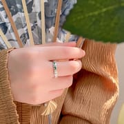 Po S999 Silver Bamboo Leaf Ring New Chinese Style National Style Natural Art Style Retro Elegant Ring