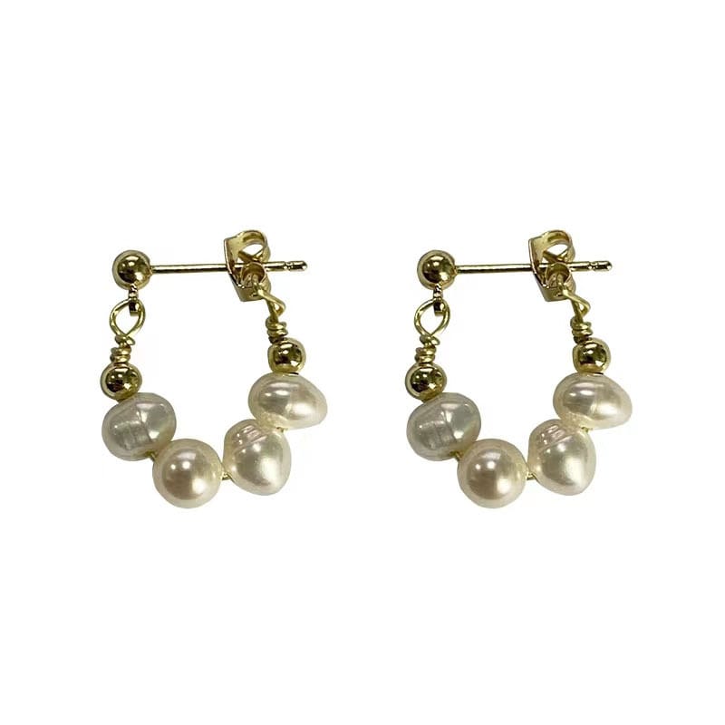 Natural Freshwater Pearl Earrings 925 Silver Earrings Niche Design Simple Fragrant Style Small and High-end Earrings