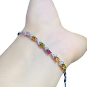 Fashion Light luxury new simple natural tourmaline women's bracelet 925 silver color treasure wholesale gift for girlfriend