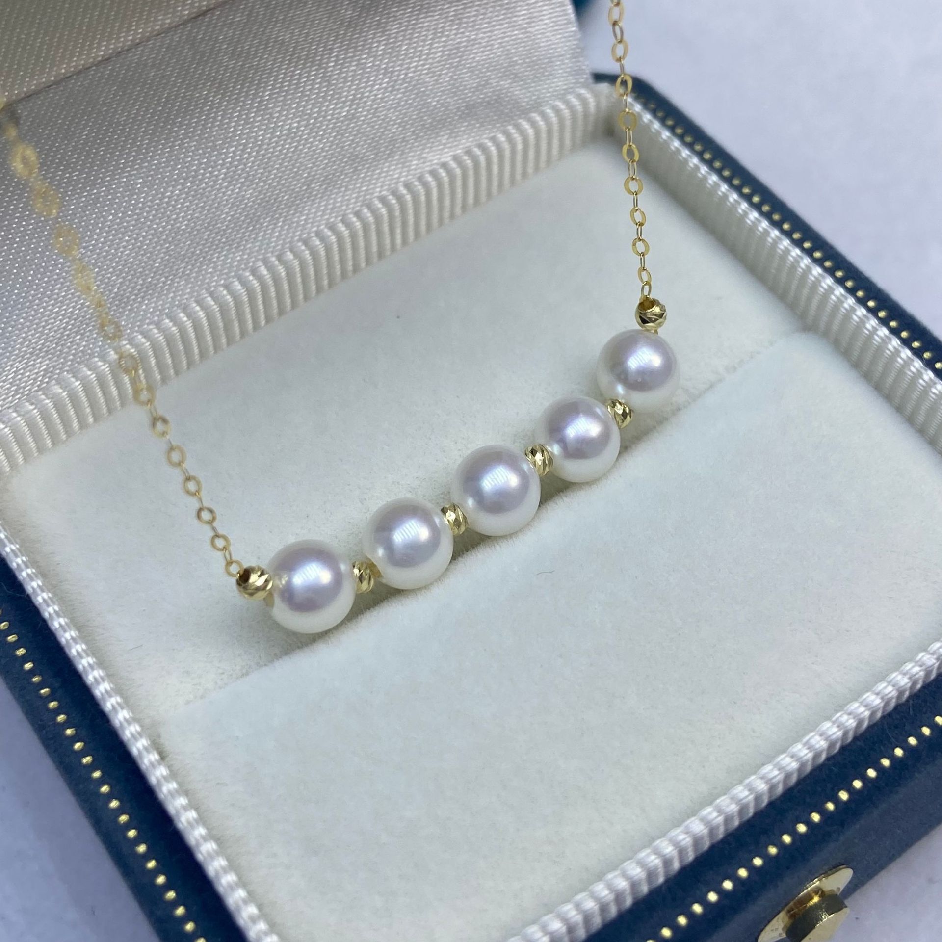Natural Freshwater Pearl Round Basic Flawless Necklace Women's Collarbone Necklace Advanced Simple S925 Silver Universal Adjustment