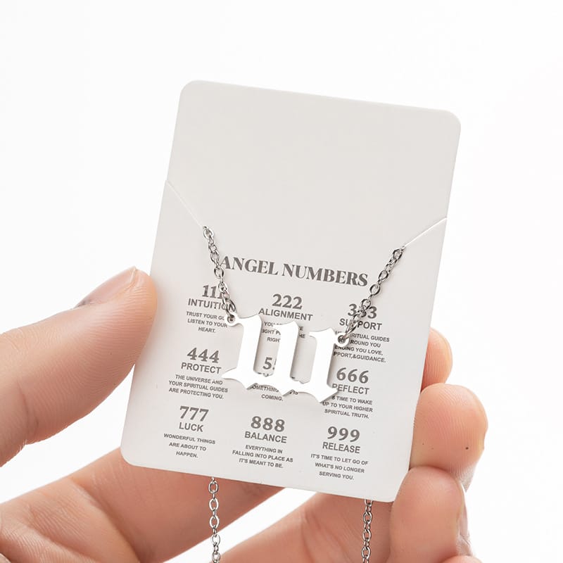 2024 Women's New Arrival Angel Lucky Numbers Pendant Necklace Fashion 000-999 Stainless Steel Vintage Necklace