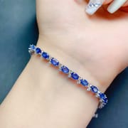 Girls' Bracelet Natural Sapphire Bracelet 925 Silver Certificate Support Review Live Douyin Supply