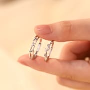 Po S999 Foot Silver Even Lining Branch Couple Ring Tanabata Valentine's Day Gift Niche Design Ring Jewelry