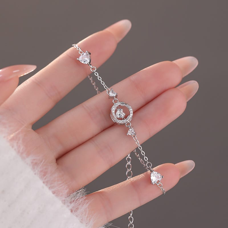 Po S999 Silver Sweet Love Mobius Bracelet Women's Artistic Temperament Niche Girlfriend Bracelet