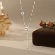 Po S999 Foot Silver Brushed Small Man Waist Necklace Minimentary Gentle Niche Geometric Artistic Clavicle Chain
