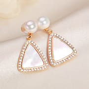 Freshwater Pearl Earrings s925 Silver Needle Fritillaria Earrings Advanced Sense to Send Girlfriends