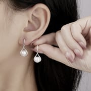Natural Freshwater Pearl Earrings French Simple Drop-shaped Long Small Ear Drop Fashionable Earrings All-match Elegant Earrings