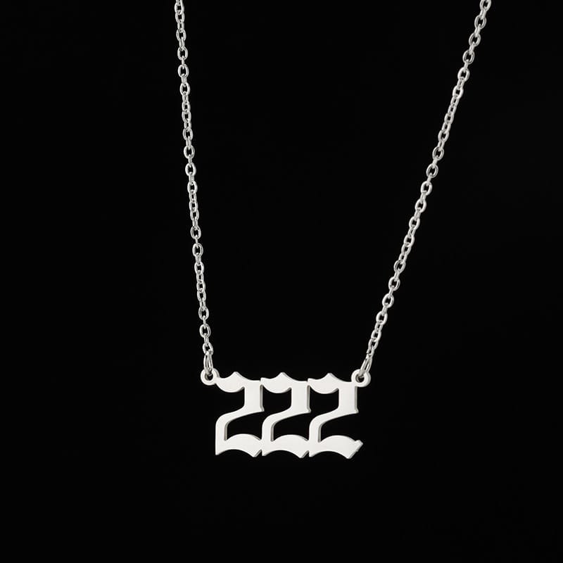 2024 Women's New Arrival Angel Lucky Numbers Pendant Necklace Fashion 000-999 Stainless Steel Vintage Necklace