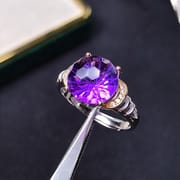 Fireworks amethyst ring 925 silver fireworks amethyst ring to send girlfriend gift manufacturers receive a single generation of hair