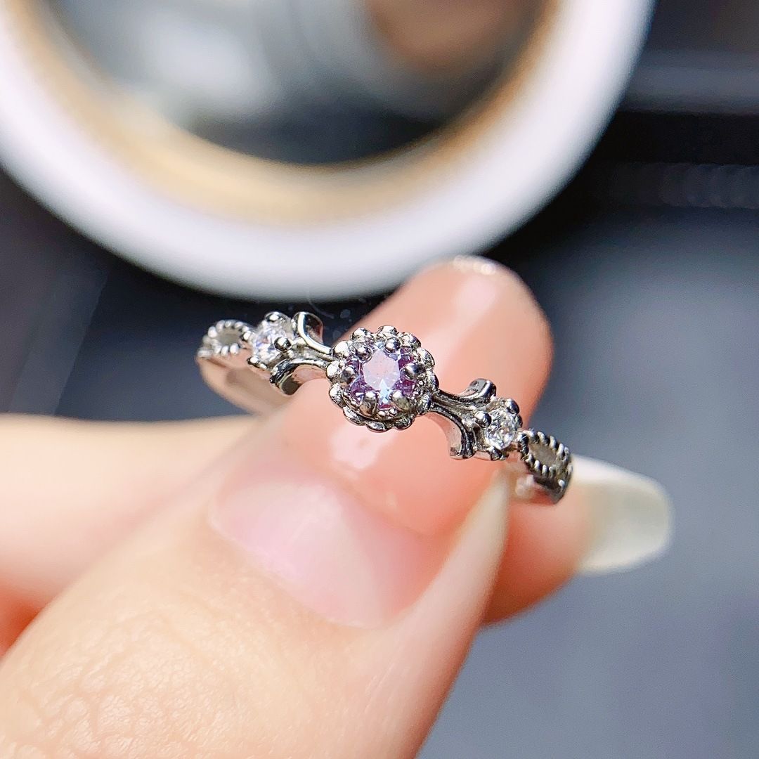 Factory wholesale explosions Alexander ring S925 silver inlaid main stone 3*3 selling Europe and the United States a generation of hair