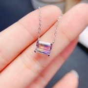Amethyst necklace 925 silver inlaid amethyst pendant ladies pendant gift manufacturers do goods a generation of hair