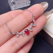 Natural ruby necklace 925 silver clavicle chain new wholesale peer to cost-effective