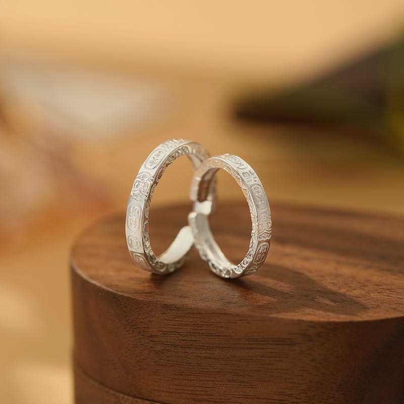 S999 Pure Silver Minimalist Gifting Ring Couple's Geometric Artistic Cold Temperament Niche Jewelry