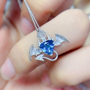 New simple fashion natural London blue topaz pendant necklace angle 6*6mm ladies pendant wholesale