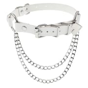 European and American Punk Gothic PU Leather Irregular Collar Necklace Distinctive Heart Love Chain Collarbone Necklace