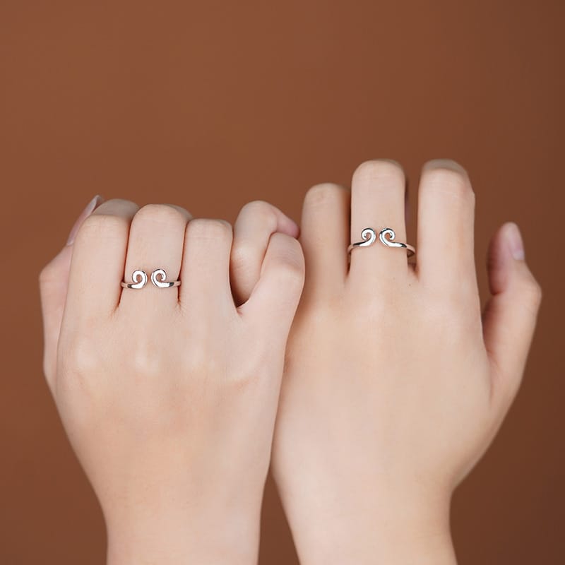 Po S999 Foot Silver Curse Ring Retro Niche Temperament Unique Design Sense Advanced Xiangyun Ring