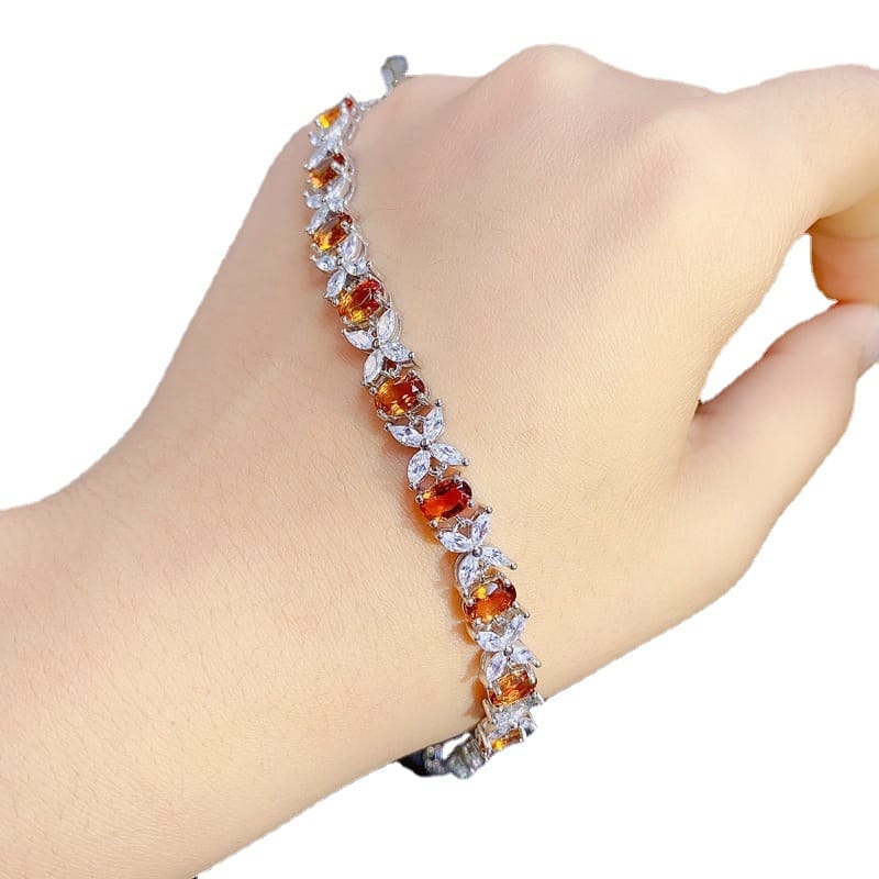 Natural citrine bracelet wholesale 925 silver citrine ladies Bracelet 4*6 Luxury Luxury Luxury High sense