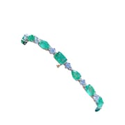 Emerald women's bracelet 925 silver inlaid natural emerald bracelet women's bracelet live supply wholesale