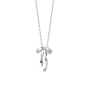 Po S999 Silver Bow Necklace Fashion Design Autumn and Winter New Texture Sweet Clavicle Chain for Hair