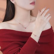Original Po S999 Foot Silver Snake Year This Year Necklace Red Blessed Full of Three-Piece Jewelry