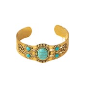 French Style Retro Court Style Turquoise Bracelet Women's Japanese-Korean Ins Style Niche Fashion Open Hand Jewelry