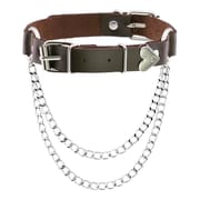 European and American Punk Gothic PU Leather Irregular Collar Necklace Distinctive Heart Love Chain Collarbone Necklace