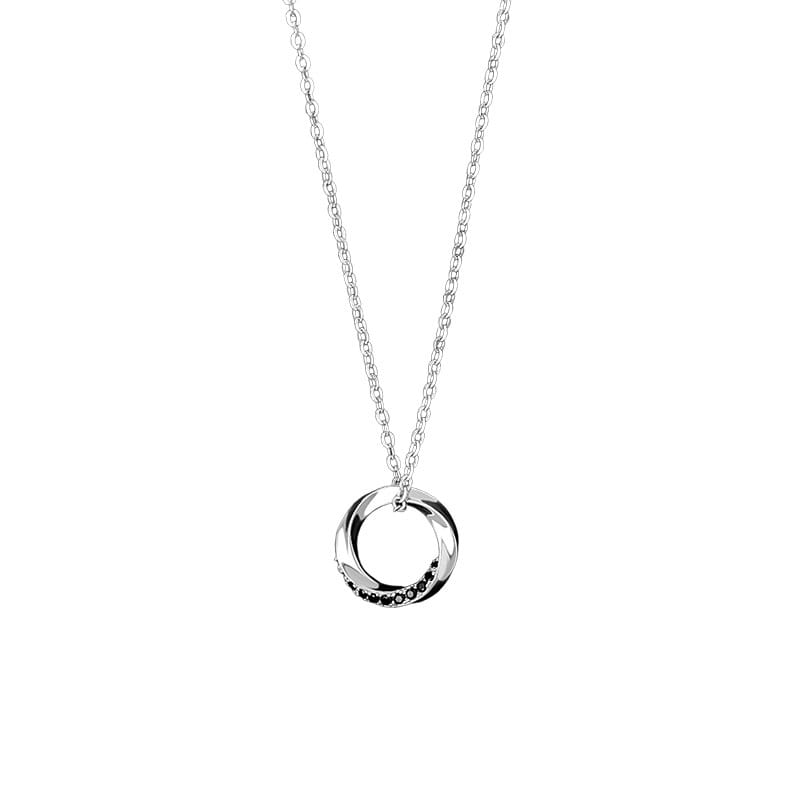 Original Po S999 Foot Silver Mobius Ring Necklace Lovers Elegant Valentine's Day Clavicle Chain