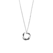 Original Po S999 Foot Silver Mobius Ring Necklace Lovers Elegant Valentine's Day Clavicle Chain
