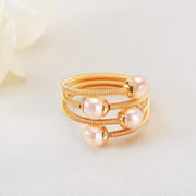 Real Freshwater Pearl Ring Accessible Luxury Multi-layer Winding Design Index Finger Ring Simple Handmade Winding Ring Hand Jewelry New Style