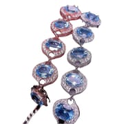 Natural Topaz 925 silver inlaid natural Topaz bracelet fire color good manufacturers make goods one-piece delivery