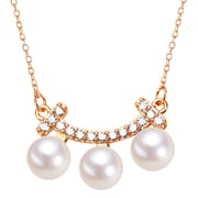 Pearl Jewelry Balance Beam Necklace Girly Temperament Freshwater Pearl Pendant Clavicle Chain Necklace Women