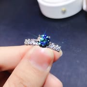 Authentic Mosan diamond ring wholesale 925 sterling silver pink Green White Black Blue 1 karat live supply